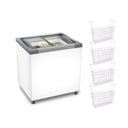 Ver imagem 1 de Kit - Freezer Horizontal Tampa de Vidro 144 Litros Nf20 127v + 4 Cestos Nextgen Branco 127v