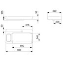 Ver imagem 2 de Cuba de Apoio com Válvula Oculta 7/8" 80x42cm sem Saboneteira Infinity