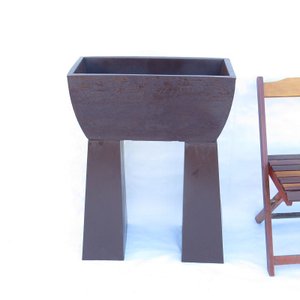 Vaso Planta 65x30 Jardineira Floreira Suporte Polietileno BGPLASTICOS V565S AMARELO GIRASSOL 007