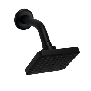 Ducha Chuveiro Flatt Quadrado Abs Preto C/ Braço Parede