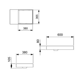 Cuba de Sobrepor 60cm X 38cm Dash Horizon - 2