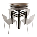 Ver imagem 1 de Base Preto Quadrada para Mesa Jantar Pedra Madeira 75cm Cv2