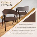 Ver imagem 2 de Cadeira Parnaíba Madeira Maciça Linho Capuccino e Chocolate