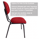 Ver imagem 4 de Cadeira Fixa Estofada Secretaria Pé Palito em Tecido Jserrano Vermelho