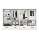 Ver mais imagens de Quarto Modulado 100% MDF 4 Peças 8 Portas 4 Gavetas com Espelhos Smart Plus Branco