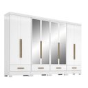 Ver imagem 2 de Quarto Modulado 100% MDF 4 Peças 8 Portas 4 Gavetas com Espelhos Smart Plus Branco