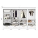 Ver imagem 6 de Quarto Modulado 4 Peças 8 Portas 4 Gavetas com Espelhos Smart Plus
