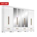 Ver imagem 5 de Quarto Modulado 100% MDF 4 Peças 8 Portas 4 Gavetas com Espelhos Smart Plus Branco