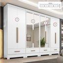 Ver imagem 3 de Quarto Modulado 100% MDF 4 Peças 8 Portas 4 Gavetas com Espelhos Smart Plus Branco