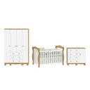 Ver imagem 3 de Quarto de Bebê Completo Berço 3 em 1, Cômoda e Guarda Roupa MDF Nina Espresso Móveis Branco/Amêndoa