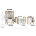Ver imagem 4 de Quarto de Bebê Completo Berço 3 em 1, Cômoda e Guarda Roupa MDF Nina Espresso Móveis Branco/Amêndoa
