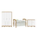 Ver imagem 3 de Quarto de Bebê Completo Berço 3 em 1, Cômoda e Guarda Roupa MDF Nina Espresso Móveis Branco/Amêndoa