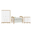 Ver imagem 1 de Quarto de Bebê Completo Berço 3 em 1, Guarda-roupa 4 Portas e Cômoda 100% MDF Nina Espresso Móveis