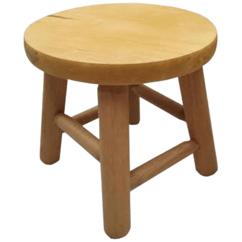 Banqueta/mocho em Madeira de Eucalipto e Pinus Pequeno 24cm - Volnei Dalcin