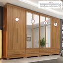 Ver imagem 2 de Quarto Modulado 100% MDF 4 Peças 8 Portas 4 Gavetas com Espelhos Smart Plus Bege/Cinamomo