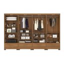 Ver mais imagens de Quarto Modulado 100% MDF 4 Peças 8 Portas 4 Gavetas com Espelhos Smart Plus Bege/Cinamomo