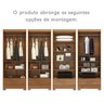 Quarto Modulado 4 Peças 8 Portas 4 Gavetas com Espelhos Smart Plus - 15
