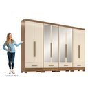 Ver imagem 4 de Quarto Modulado 100% MDF 4 Peças 8 Portas 4 Gavetas com Espelhos Smart Plus Bege/Cinamomo/Offwhite