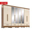 Ver imagem 5 de Quarto Modulado 100% MDF 4 Peças 8 Portas 4 Gavetas com Espelhos Smart Plus Bege/Cinamomo/Offwhite