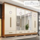 Ver imagem 2 de Quarto Modulado 100% MDF 4 Peças 8 Portas 4 Gavetas com Espelhos Smart Plus Bege/Cinamomo/Offwhite