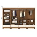 Ver imagem 7 de Quarto Modulado 100% MDF 4 Peças 8 Portas 4 Gavetas com Espelhos Smart Plus Bege/Cinamomo/Offwhite