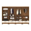 Ver imagem 6 de Quarto Modulado 100% MDF 4 Peças 8 Portas 4 Gavetas com Espelhos Smart Plus Bege/Cinamomo/Offwhite