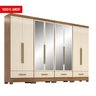 Quarto Modulado 100% MDF 4 Peças 8 Portas 4 Gavetas com Espelhos Smart Plus - 5