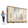 Quarto Modulado 100% MDF 4 Peças 8 Portas 4 Gavetas com Espelhos Smart Plus - 4