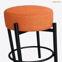 Ver imagem 1 de Banqueta Alta Glamour Assento em Veludo Base Fixa sem Encosto Laranja Smf Decor