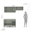 Ver imagem 3 de Cozinha 3 Peças Balcão 3 Gavetas 2 Portas Aéreo e Basculante sem Tampo Koya