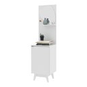 Ver imagem 1 de Aparador com Espelho 45cm 1 Porta Flex Retrô Multimóveis Cr50221 Branco