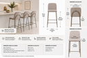 Ver imagem 6 de Kit 3 Banquetas para Cozinha Balcão Ilha Dubai Linho Off White