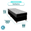 Ver imagem 3 de Conjunto Cama Box Preto Solteiro + Colchão D33 Iso100 Ortobom