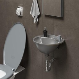 Lavatório Plástico Prata Kit Instalação 3,8l 36x28cm Astra - 3