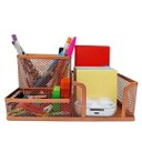 Ver imagem 1 de Organizadores de Escritorio Monte Seu Kit Bandeja Porta Papel Porta Lápis Lixeira Rose Gold Gv Offic