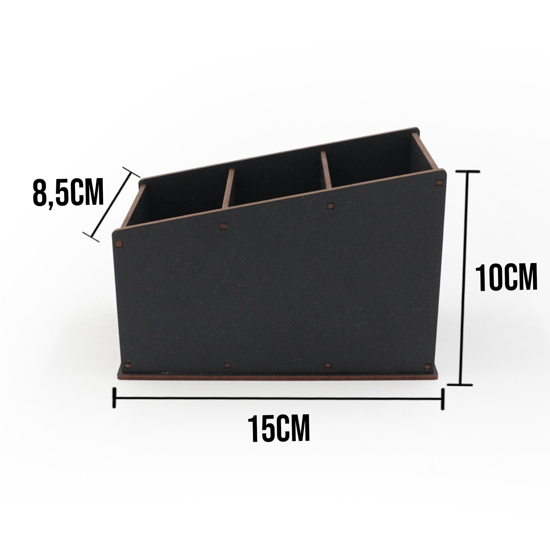Kit 2 Porta Controle Remotos Pintura com 3 Divisórias em Mdf - 2