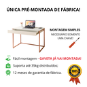 Ver imagem 2 de Mesa Escrivaninha com Gaveta Estilo Industrial Moderna 100% Mdf e Aço:branco com Cobre