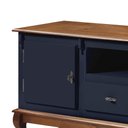 Ver imagem 5 de Conjunto Rack 60503m + Painel 50513 para Sala Pés Luiz Xv 2 Gavetas 2 Portas - Azul Petróleo/imbuia
