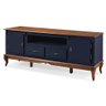 Conjunto Rack 60503m + Painel 50513 para Sala Pés Luiz Xv 2 Gavetas 2 Portas - Azul Petróleo/imbuia - 3