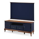 Ver imagem 1 de Conjunto Rack 60503m + Painel 50513 para Sala Pés Luiz Xv 2 Gavetas 2 Portas - Azul Petróleo/imbuia