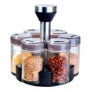 Ver imagem 2 de Organizador Porta Condimentos Giratório 6 Potes Vidro 100ml