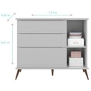 Ver imagem 3 de Cômoda e Guarda Roupa Infantil Retro Alice Cinza Acetinado - Phoenix Baby