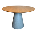 Ver imagem 3 de Mesa de Jantar Cone Cimento Rústico 160cm Tampo Freijó - Marrom