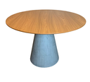 Ver imagem 2 de Mesa de Jantar Cone Cimento Rústico 160cm Tampo Freijó - Marrom