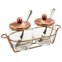 Ver imagem 1 de Kit para Servir Geléia Molhos Cobre Inox Vidro Antepastos