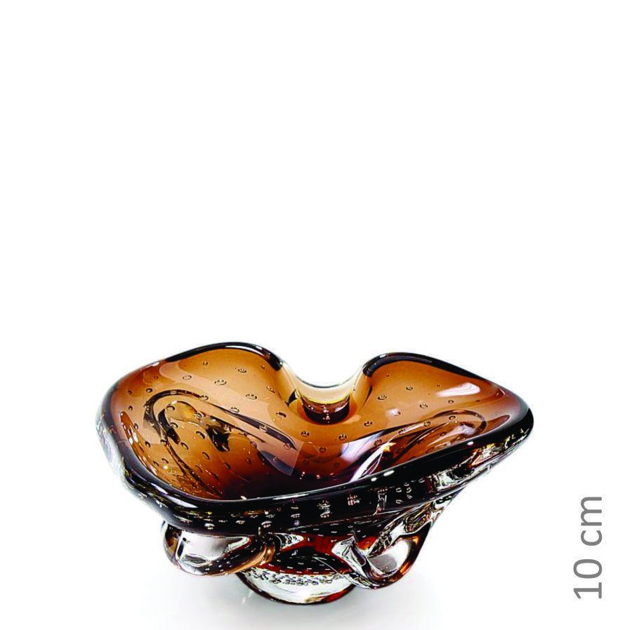 Mini Centro Em Cristal Murano Marrom - São Marcos 23Cm - 2