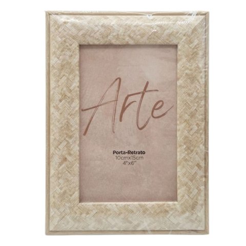 Porta Retrato Estilo Boho 10x15 cm com Detalhes em Madeira
