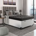 Ver imagem 3 de Cama Box Baú Viúva + Colchão Espuma D20 - 56x128x188cm - e-Shop Casa - Couro Branco