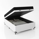 Ver imagem 6 de Cama Box Baú Viúva + Colchão Espuma D20 - 56x128x188cm - e-Shop Casa - Couro Branco