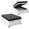 Cama Box Baú Viúva + Colchão Espuma D20 - 56x128x188cm - e-Shop Casa - Couro Branco - 1